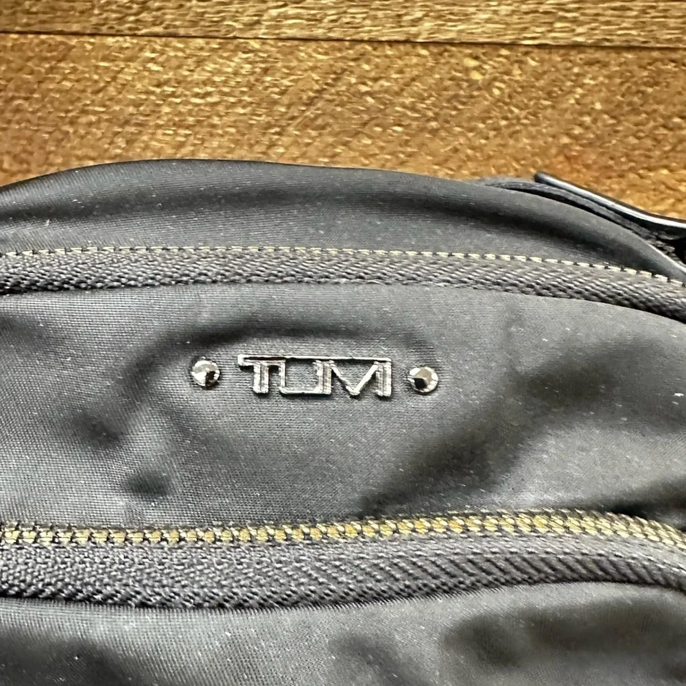 TUMI Black Nylon Crossbody Bag | Travel Tech Organizer Mini Messenger